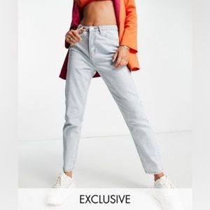 ASOS Misguided Riot Mom Jean in Light Blue
